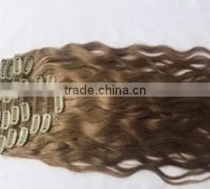 Clip in Hair Extensions Wavy Hair Remy thumbnail-1