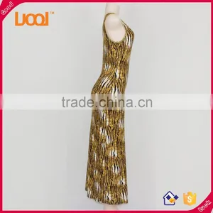 New Design Comfortable o Neck Printed Sleeveless Casual Ladies Beach Long Dress thumbnail-2