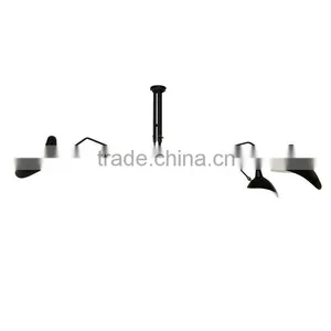 Replica Serge Mouille Three Curved Arms Ceiling Lamp Chandelier thumbnail-2