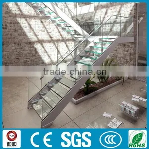 Decorative Modern Indoor Stainless Steel Glass Stairs Supplier's Choice thumbnail-1