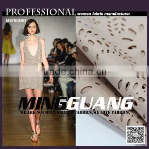 2016 Fashion 95% Poly 5%SP Laser Technics Suede Fabric for Lady Dress thumbnail-1