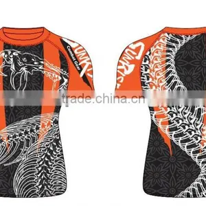 Custom Polyester Men's Short Sleeve MMA Rashguard BJJ OEM thumbnail-2