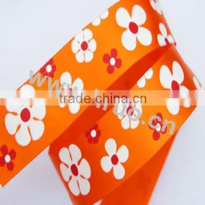 1" Flowers Printed Ribbon thumbnail-1