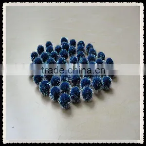 Blue Color Tinsel Poms,glitter Pom Pom ,with Assorted Size , thumbnail-1