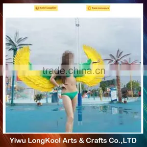 New Arrival Hot Sale Sexy Girl Fairy Wings Green and Yellow Feather Angel Wings thumbnail-1