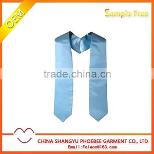 Wholesale Plain Graduation Stole Blue thumbnail-1
