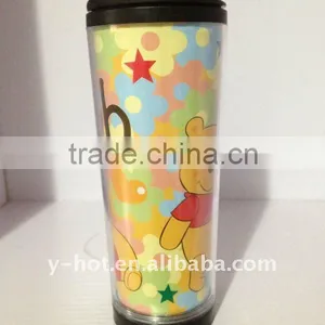 350ml Advertising Disposable Plastic Thermos Coffee Mug YH-4007 thumbnail-1