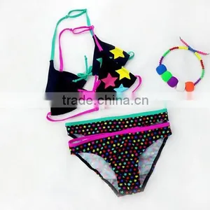 Girls Kids Cartoon Print Bikini Set Child Stars Swimwear Swimming Bathing Suit thumbnail-1