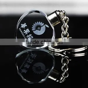 Promotional Gift Transaprent Crystal Glass Blank Keychain thumbnail-2