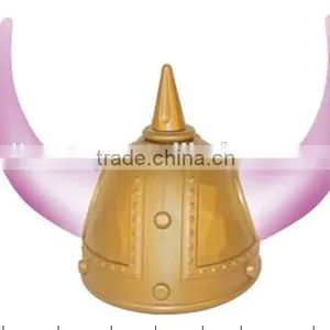Golden Warrior Plastic Viking Helmet With Light Up Horns Flashing Purple Light thumbnail-5