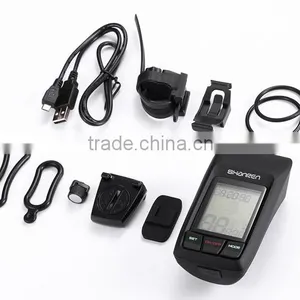 USB Rechargeable Rainproof LCD Backlight Bike Odometer Bicycle Light thumbnail-4