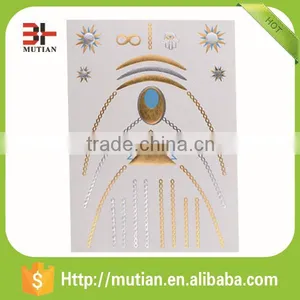 Fashionable Mixed Gold & Sliver Temporary Metallic Tattoo Sticker thumbnail-1