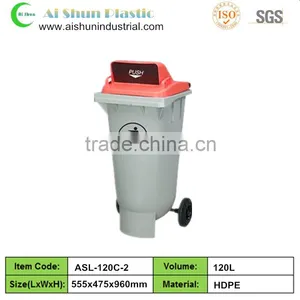 120 Liter Outdoor Street Plastic Dustbin Container thumbnail-1