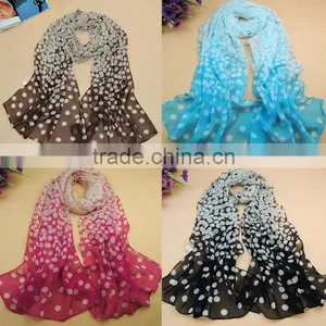Fashion Dot Girls Women Long Soft Wrap Lady Shawl Silk Chiffon Scarf Polka Dot thumbnail-1