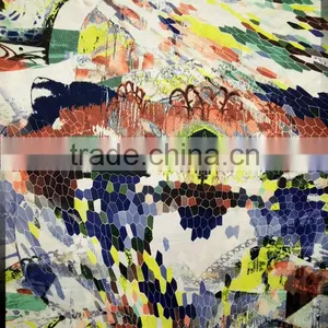 Fashion Lady Summer Shiny Print Satin Suit Fabric in Mix Designs thumbnail-1