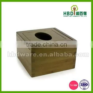 BSCI Factory High Quality Bamboo Wood Kitchen Tissue Box Wholesale thumbnail-3