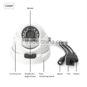 1080P/2MP PoE IR Onvif V2.1 Dome Network Camera thumbnail-2