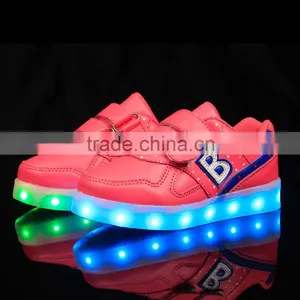 2016 The Latest Low MOQ Buckle Strap Child Shoe LED Light Up Kids Shoes thumbnail-5