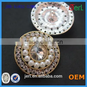 Beautiful Pearl Alloy Crystal Flower Wedding Bridal Rhinestone Buttons thumbnail-5