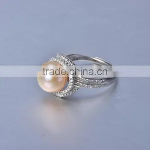 Eternity Ring ,Sterling Silver Ring Settings For Pearl ,Adjustable Silver Ring thumbnail-3