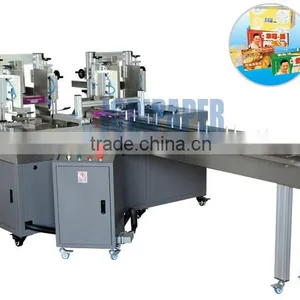 Two Outputs High Speed ALL Sizes Semi-Automatic Carton Paper Box Packing and Sealing Machine thumbnail-1