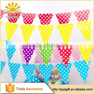 Hot Sale Party Banner Colorful Dot String Flag Cheap Party Pennant Decorations thumbnail-1