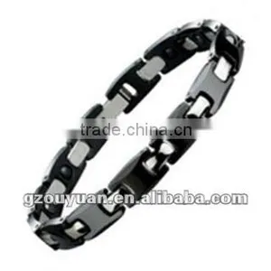 High Polished Black Ceramic Bracelet, Unique Ceramic Bracelet thumbnail-1