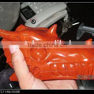 Wholesale Beautiful Red Jade Crystal Dragon Skull Head thumbnail-3