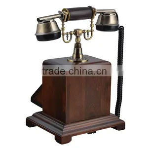 Wooden Decorations Corded Telephone Vintage Home Decor thumbnail-3