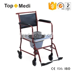 Home Care Powder Coating Steel Commode Chair for Patient thumbnail-1