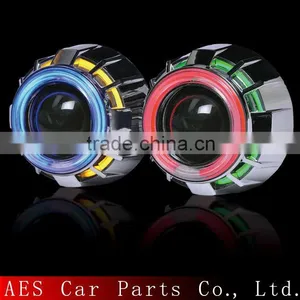 Headlight Manufacture Bixenon Auto Parts Tuning Hid Projector Len Double Angel Eyes Car Hid thumbnail-1