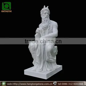 Hand Carved Famous White Marble Garden Moses Statue thumbnail-1