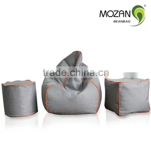 Linen Fabric Beanbag Chair / Bean Bag Stool thumbnail-1