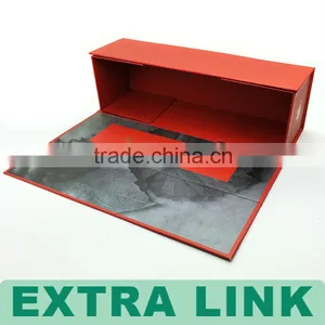 Luxury Hot Stamping Gold Logo Flat Pack Cardboard Wine Packaging Box thumbnail-2