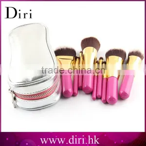 High Quality Synethetic Hair 9pcs Lemon Color Makeup Brush Set thumbnail-4