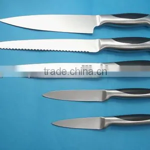 HOT SALE 5PCS ABS Handle Kitchen Knife Set With Block thumbnail-1