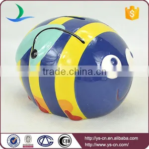 Ceramic Custom Coin Bank With Bee Design thumbnail-3