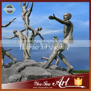 Life Size Outdoor Bronze Nude Sport Statue thumbnail-3