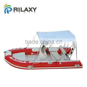 RILAXY Inshore & Lake Chinese Manufacturer Oriented Cheap Small Inflatable Center Steering Console Fishing Boat for Sale thumbnail-1