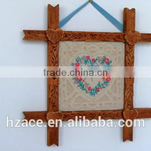 Gift for Her Wooden Frame With Heart and Flowers thumbnail-1