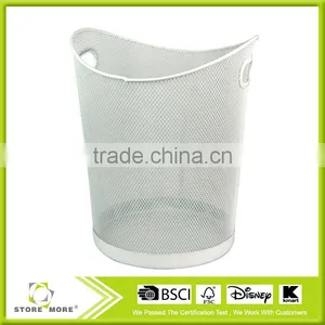 White Iron Network Rail SOTRE MORE Waste Basket Trash Can thumbnail-1