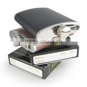2016 New Leather Wine Bottle, 304 Hip Flask Stainless Steel Hip Flask thumbnail-5