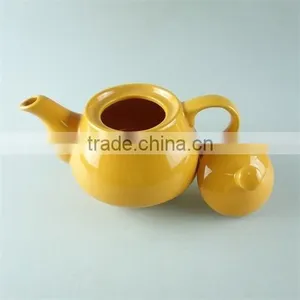 Color Glazed Ceramic Teapot Yellow Teapot With Cheap Price for Wholesale thumbnail-2