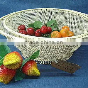 White Iron Home Storage Wire Basket Display thumbnail-1