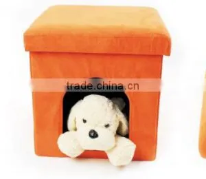 Faux Leather Small Dogs Cats House Furniture Foldable Storage Pet Bed Ottoman thumbnail-2