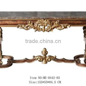 Antique Style Living Room Decorative Console Table and Mirror Set thumbnail-3