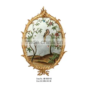 Flower/ Bird Hand Drawing With Oval Frame MK-0019-01 thumbnail-1