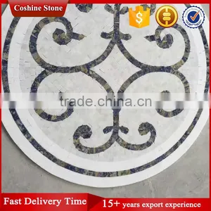 Round Shaped Natural Stone Carrara White Marble Mosaic Pattern thumbnail-3