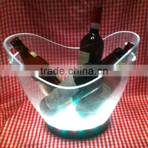 Plastic LED 39pcs RBG Color Changing Barware Clear Acrylic Ice Bucket thumbnail-4
