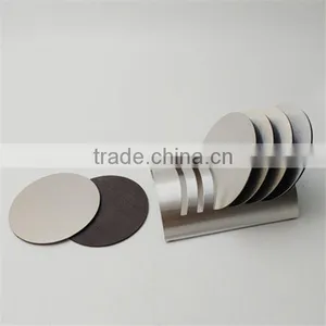 Customized Logo 6pcs Stainless Steel Coffee Cup Coaster Set With Holder thumbnail-6